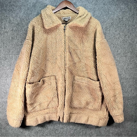 I Am Gia Pixie Coat Size S Small Caramel Teddy Sherpa Jacket - Picture 1 of 10